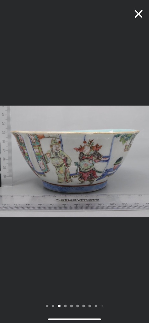 古玩陶瓷人物紋粉彩小碗真品鑒賞圖