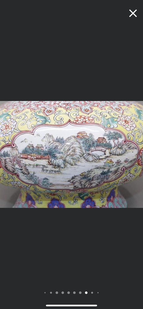 古玩陶瓷銅胎畫琺瑯花卉紋雙耳瓶真品鑒賞圖