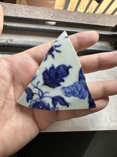 古玩陶瓷元青花瓷片真品鑒賞圖