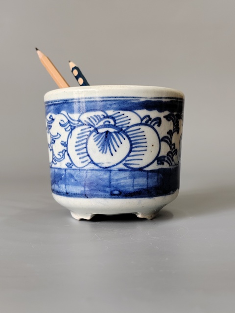 古玩陶瓷清中青花纏枝蓮三足爐·全品拍賣，當前價格888元