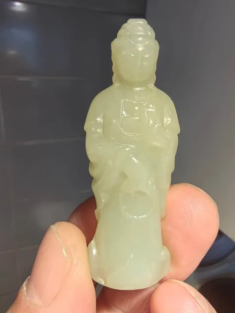古玩玉器和田玉雕“觀音”造像真品鑒賞圖
