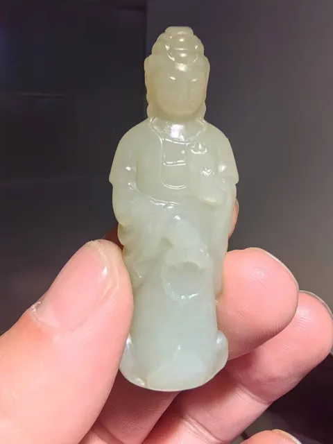 古玩玉器和田玉雕“觀音”造像真品鑒賞圖
