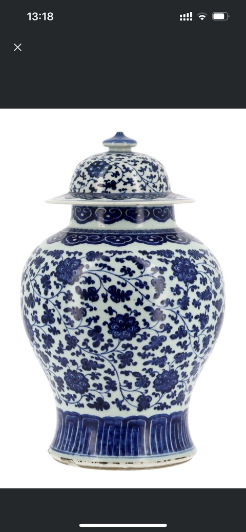 古玩陶瓷青花將軍罐真品鑒賞圖