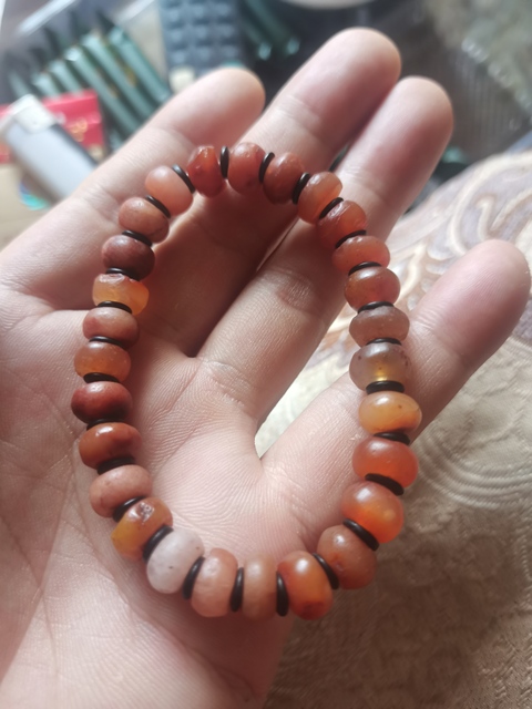 古玩玉器瑪瑙手鏈真品鑒賞圖