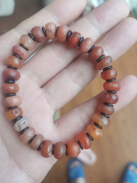 古玩玉器瑪瑙手鏈真品鑒賞圖