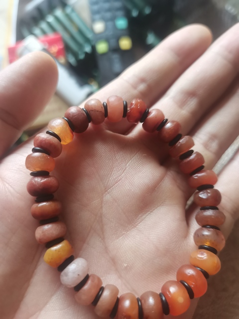 古玩玉器瑪瑙手鏈真品鑒賞圖