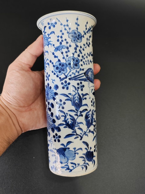 古玩陶瓷清光緒青花花鳥紋花觚·全美品拍賣,當(dāng)前價格2888元