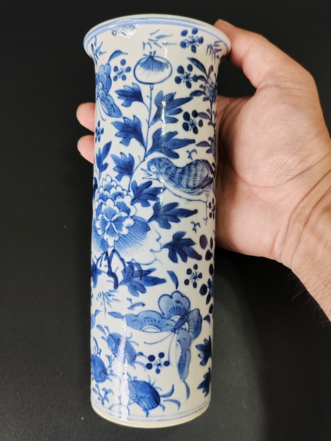 古玩陶瓷清光緒青花花鳥紋花觚·全美品拍賣,當(dāng)前價格2888元