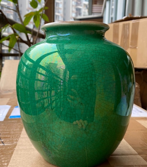 古玩陶瓷綠哥釉太白尊真品鑒賞圖