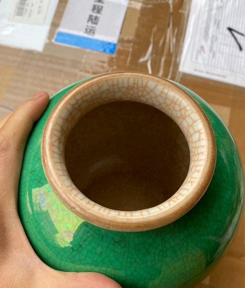 古玩陶瓷綠哥釉太白尊真品鑒賞圖