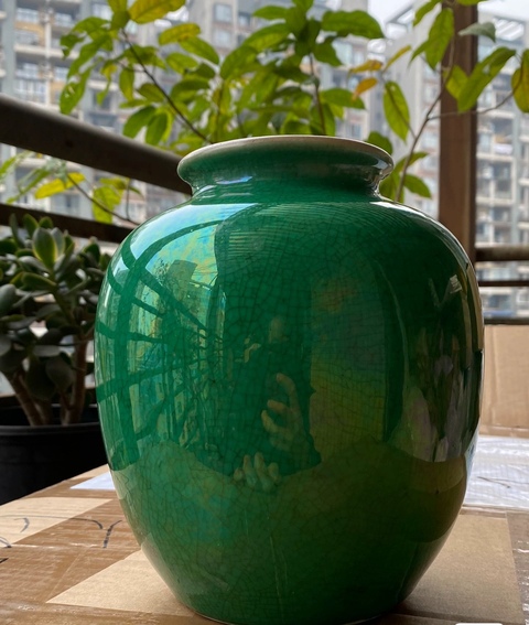 古玩陶瓷綠哥釉太白尊真品鑒賞圖