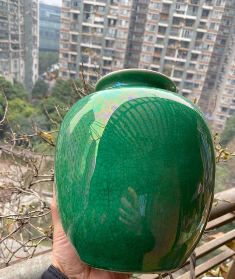 古玩陶瓷綠哥釉太白尊真品鑒賞圖
