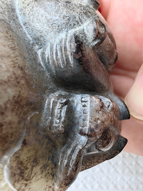 古玩玉器仿古做舊瑞獸擺件真品鑒賞圖