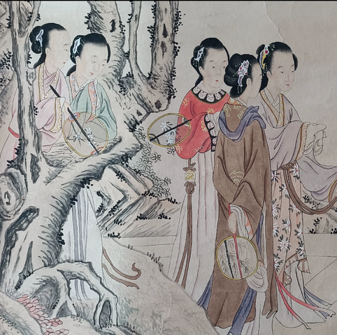 古玩字畫潘振鏞款人物真品鑒賞圖