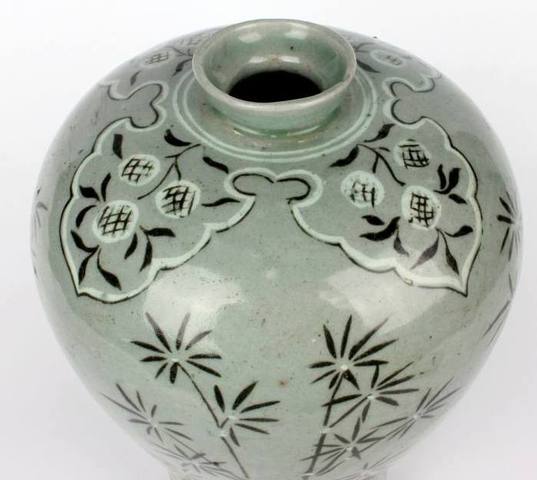 古玩陶瓷高麗青瓷梅瓶真品鑒賞圖
