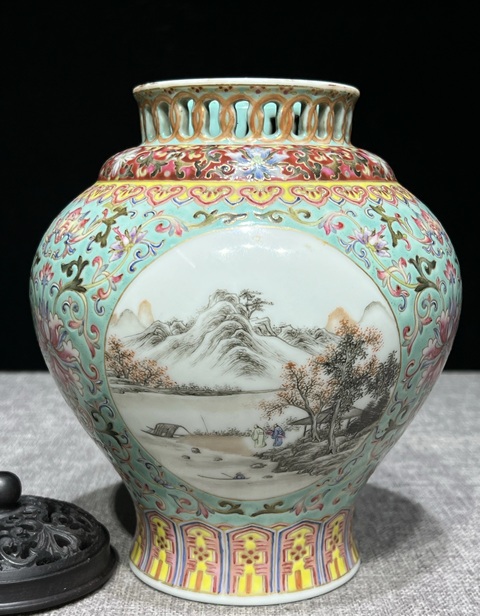古玩陶瓷民國 鏤空罐真品鑒賞圖