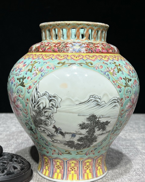 古玩陶瓷民國 鏤空罐真品鑒賞圖