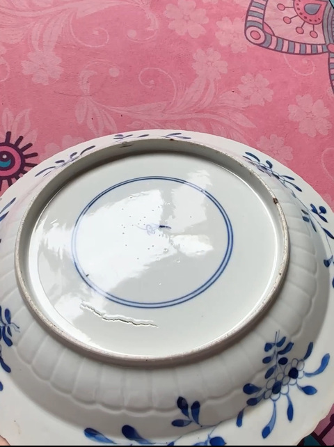 古玩陶瓷魚藻紋青花盤真品鑒賞圖