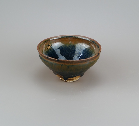 古玩陶瓷精品:南宋建窯金兔毫深腹束口盞(高級茶器)拍賣,當前價格177元