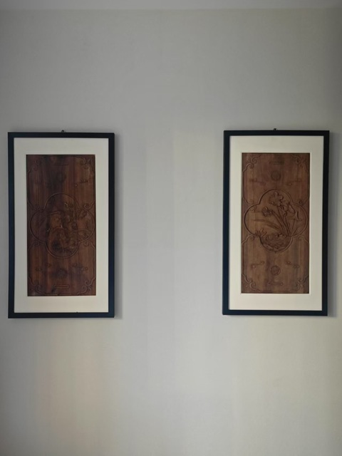 古玩雜項雕花木板真品鑒賞圖