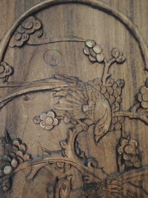 古玩雜項雕花木板真品鑒賞圖