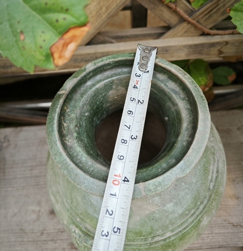 古玩陶瓷綠釉鋪首罐真品鑒賞圖