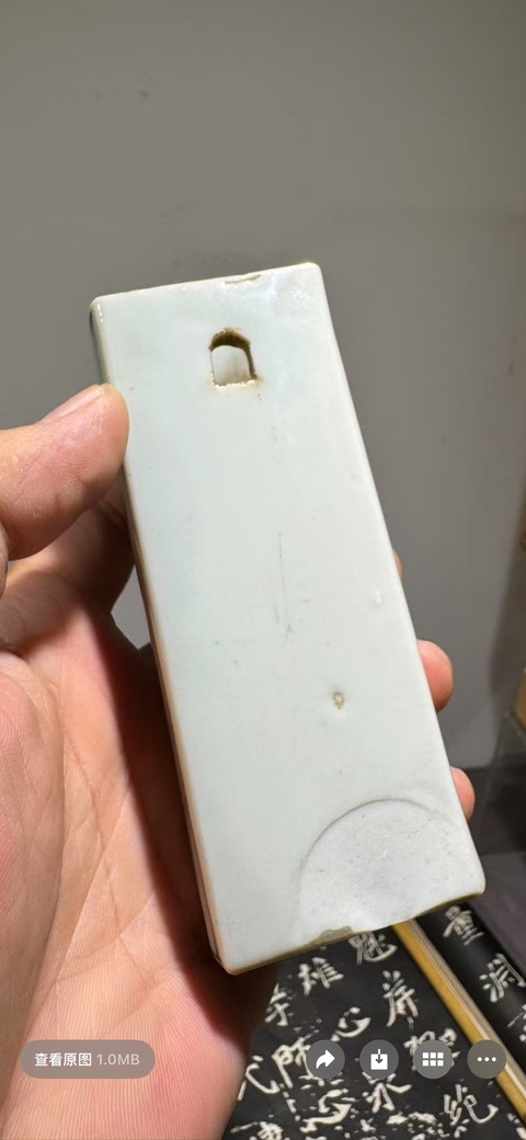 古玩陶瓷青花山水樓閣壁瓶真品鑒賞圖