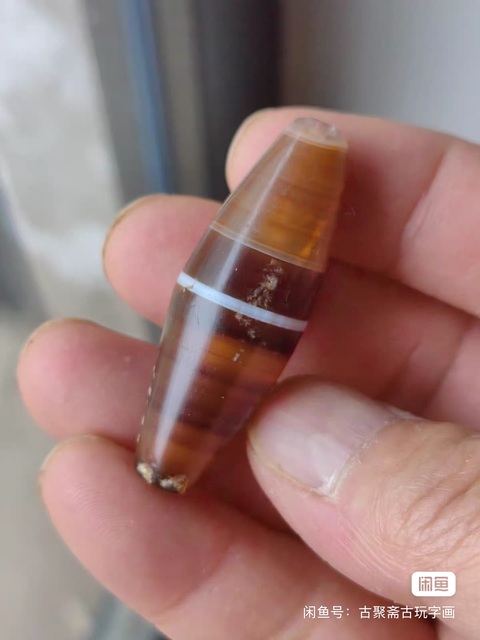 古玩玉器纏絲瑪瑙珠真品鑒賞圖