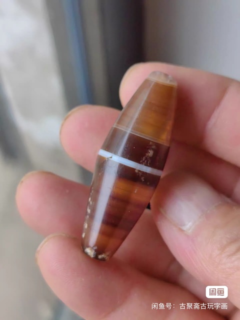 古玩玉器纏絲瑪瑙珠真品鑒賞圖