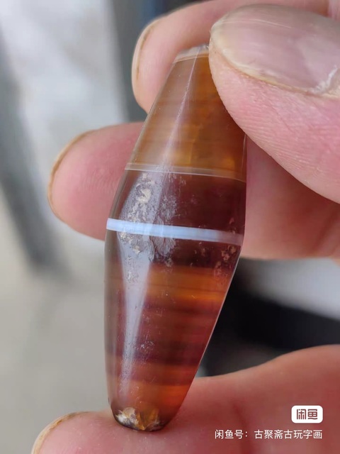 古玩玉器纏絲瑪瑙珠真品鑒賞圖