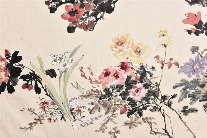 古玩字畫十分春色圖真品鑒賞圖