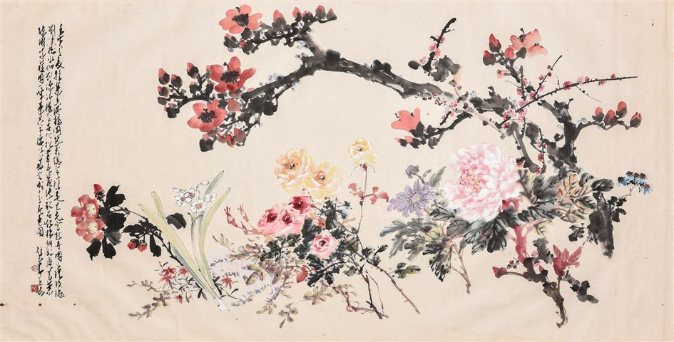 古玩字畫十分春色圖真品鑒賞圖