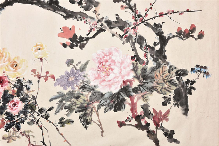 古玩字畫十分春色圖真品鑒賞圖