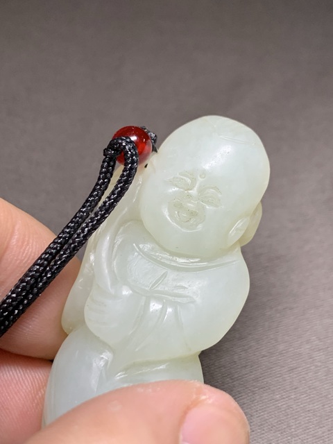 古玩玉器和田玉雕“如意童子”真品鑒賞圖