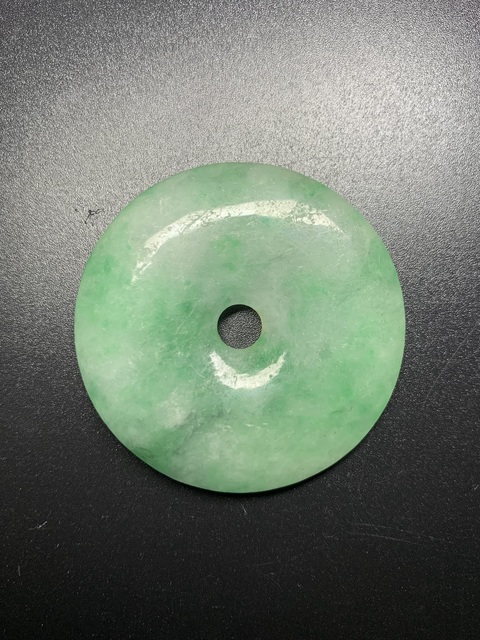 古玩玉器染色非天然翡翠“平安扣”真品鑒賞圖