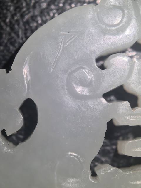 古玩玉器和田玉雕“雙龍捧壽”佩真品鑒賞圖