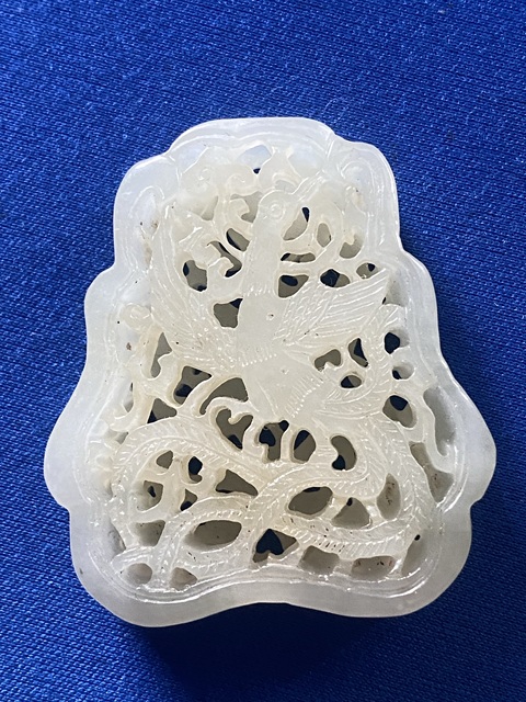 古玩玉器白玉鳳鳥香囊真品鑒賞圖