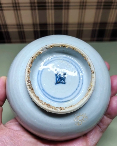 古玩陶瓷青花提籃花深腹碟真品鑒賞圖