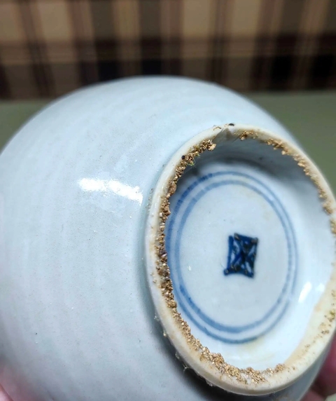 古玩陶瓷青花提籃花深腹碟真品鑒賞圖