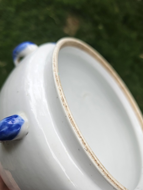 古玩陶瓷青花龍鳳紋粥罐真品鑒賞圖
