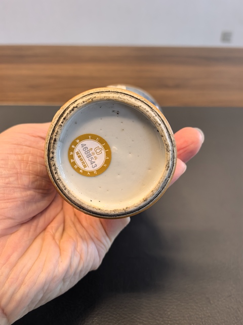 古玩陶瓷康熙翠毛藍青花錦雞牡丹紋花觚拍賣,當前價格2980元