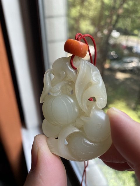 古玩玉器和田玉雕“瓜果墜”真品鑒賞圖