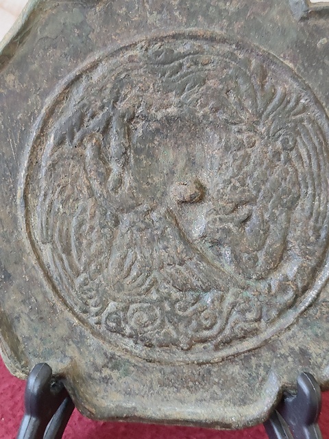 古玩銅器宋代雙鳳鏡真品鑒賞圖