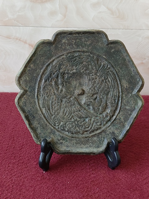 古玩銅器宋代雙鳳鏡真品鑒賞圖