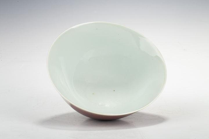 古玩陶瓷清道光·霽紅釉碗(官)真品鑒賞圖