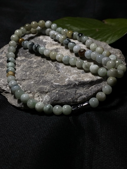 古玩玉器創(chuàng)匯天然翡翠珠串項鏈拍賣,當(dāng)前價格1800元