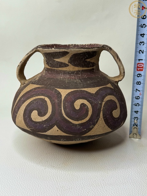 古玩陶瓷馬廠類型蛇形雙耳陶罐拍賣,當前價格2300元