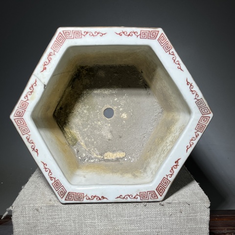 古玩陶瓷十二花神粉彩花盆真品鑒賞圖