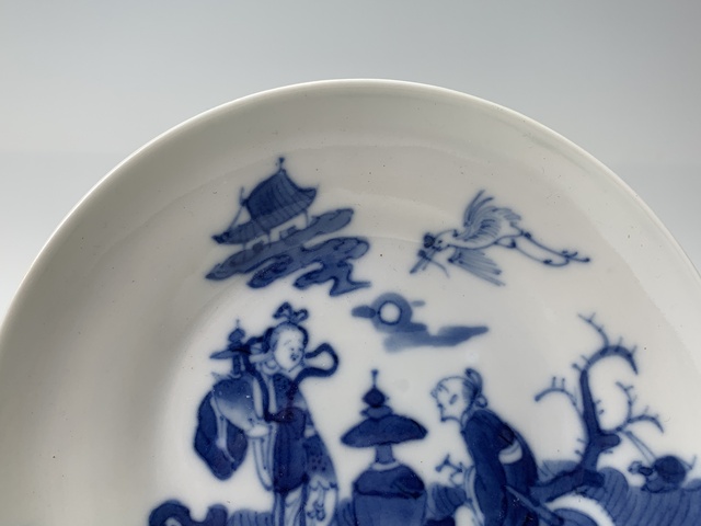 古玩陶瓷清中晚期·青花海屋添籌仙人乘槎紋盤拍賣,當前價格0元