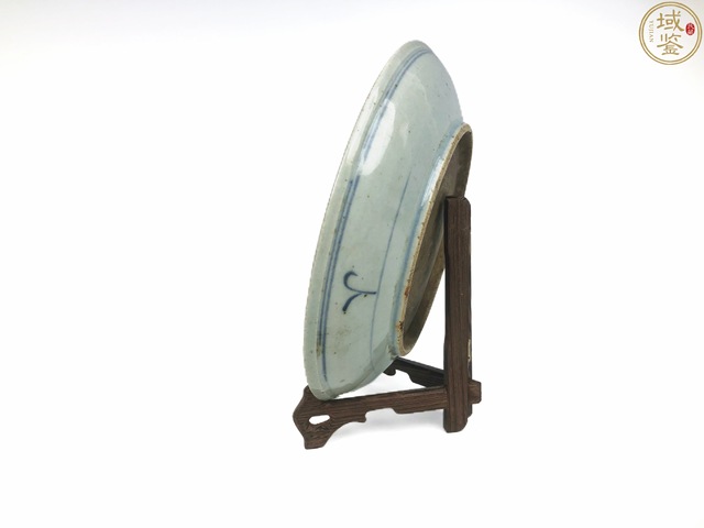 古玩陶瓷清中期·青花太陽花紋盤真品鑒賞圖